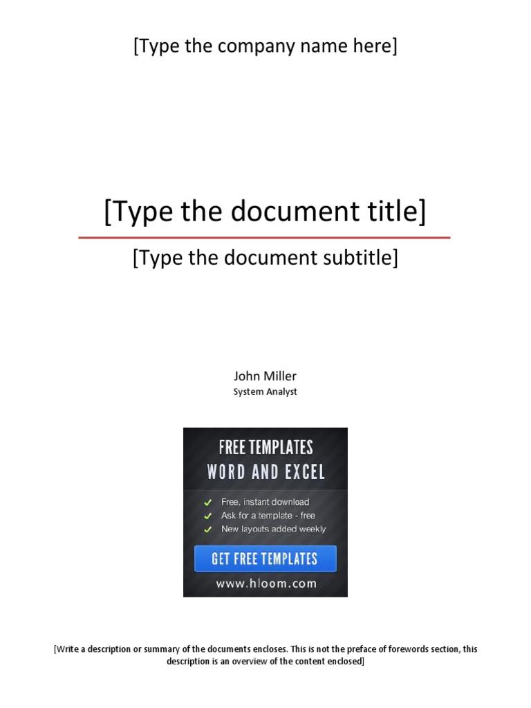 Formal Title Page Template | PDF | Business | Technology & Engineering