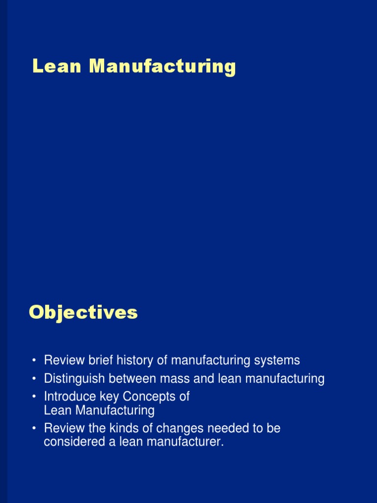 Lean mfg-1 | PDF | Lean Manufacturing | Process Management