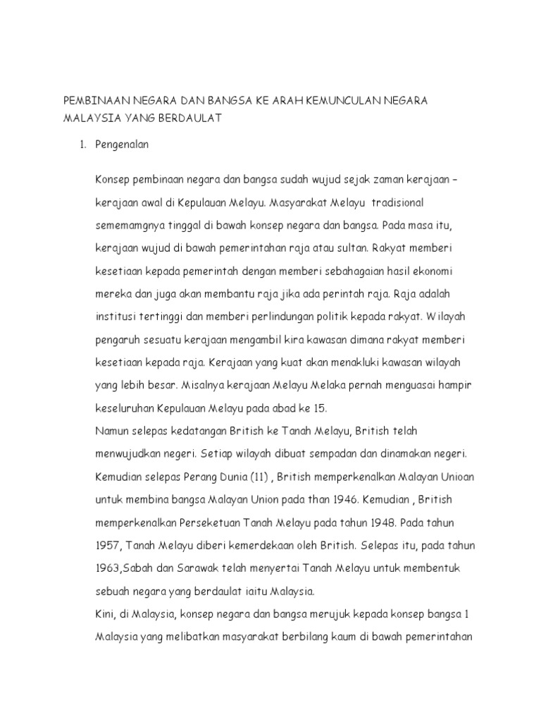 Sejarah P3 Spm Pembinaan Negara Dan Bangsa Ke Arah Kemunculan Negara Malaysia Yang Berdaulat Pdf