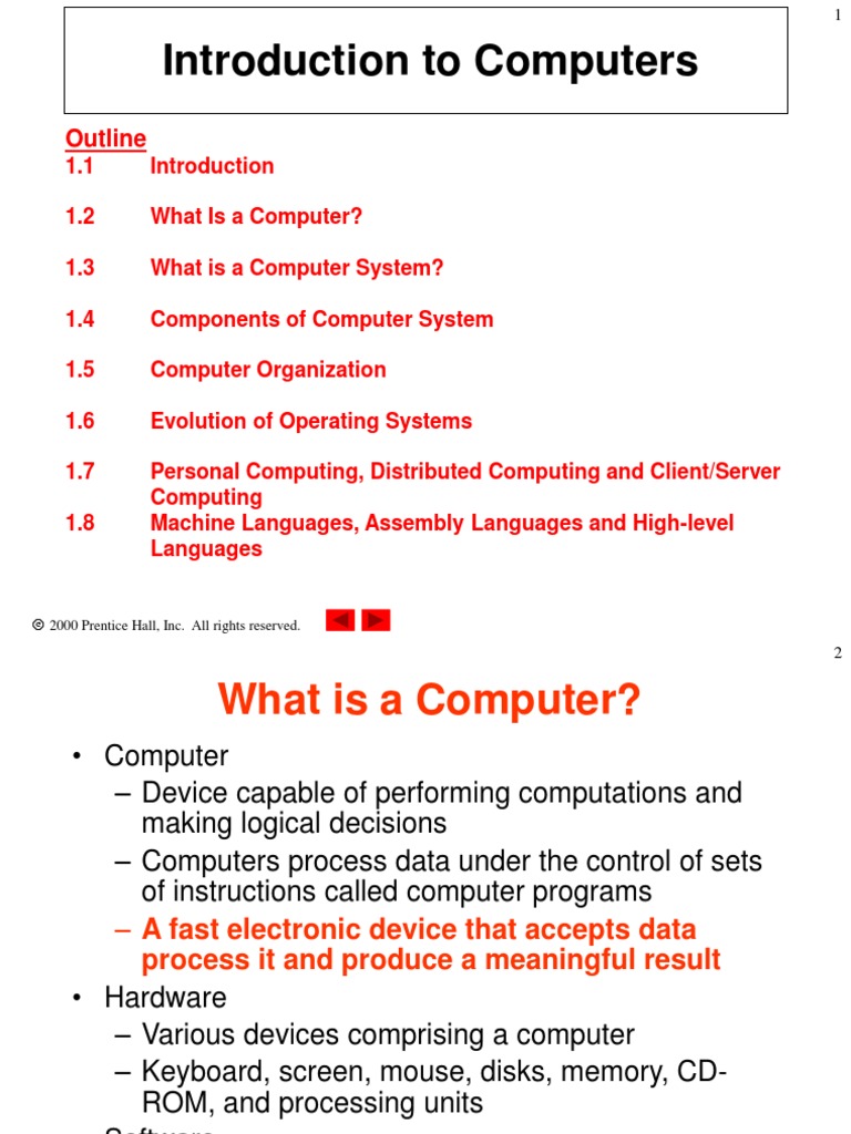 Introduction to Computers: Outline | Computer Program | Computer ...