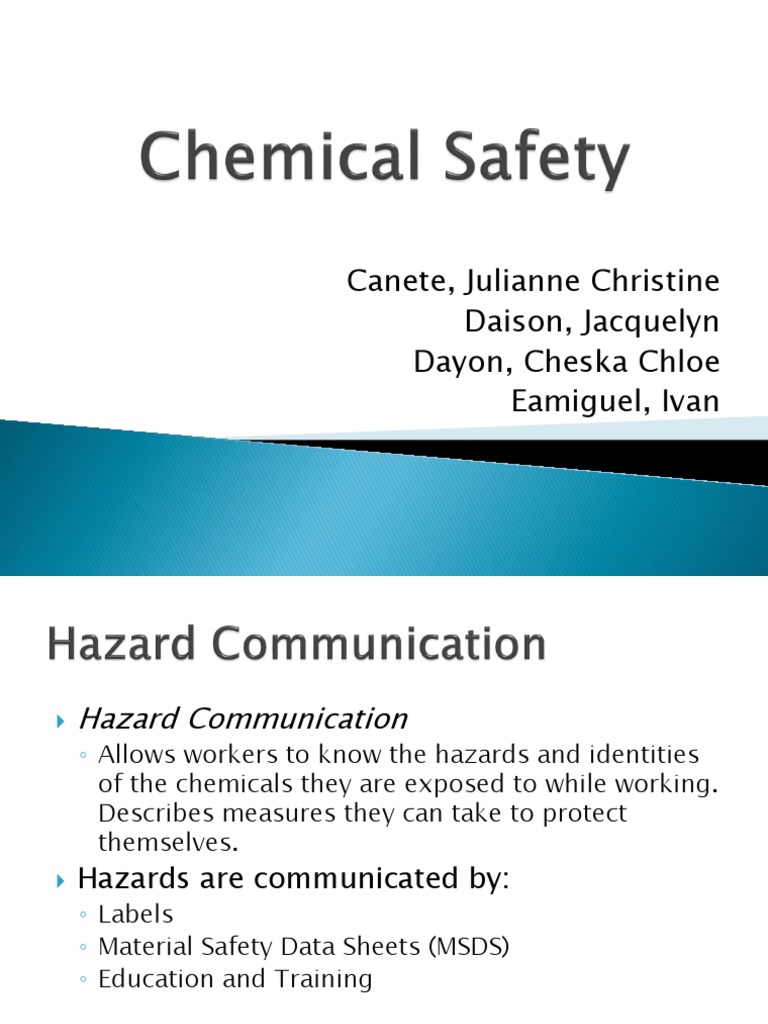 Hazard Communication And Chemical Safety Essentials Pdf Combustion
