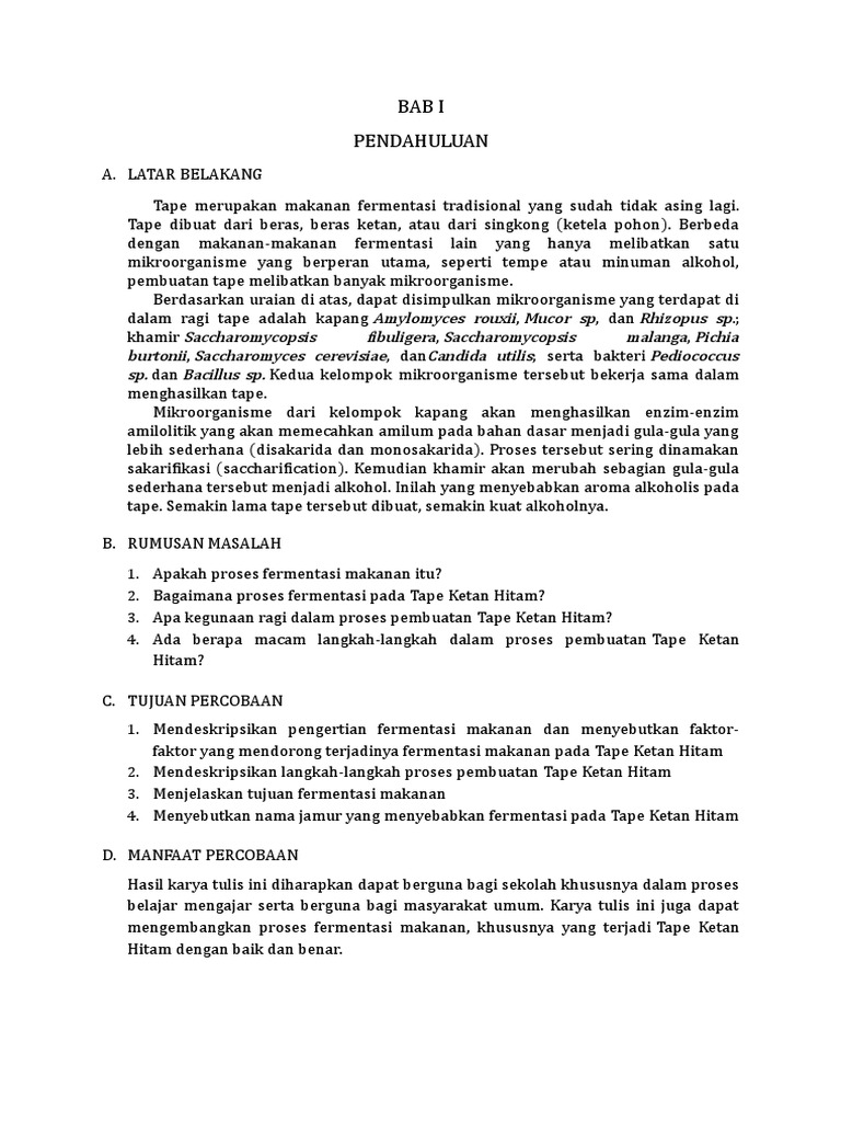 Pembahasan Fermentasi Tape