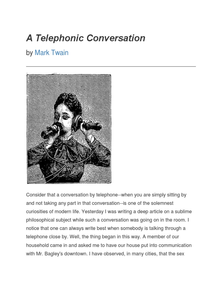 Mark Twain's Telephonic Conversation | PDF | Foreign Language Studies