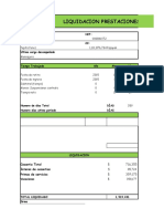 Formato de Liquidacion de Prestaciones Sociales