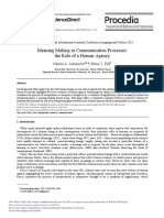 Meaning Making in Communications Procceses. The Rol of A Human Agency - ARTICULO-2015