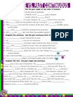 Past Simple & Continuous Tenses Sentence Completion Exercise