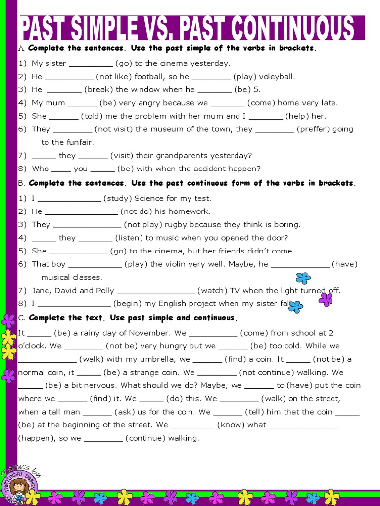 Past Simple and Continuous Exercises | PDF