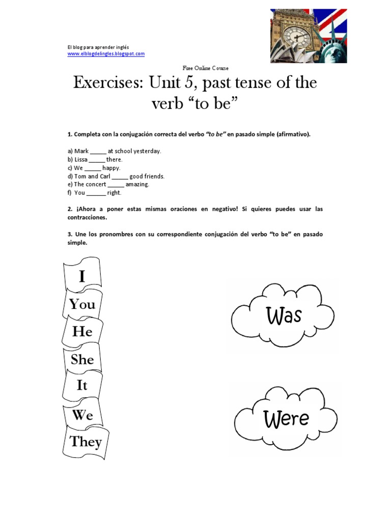 Ejercicios Unidad 5 Past Tense Verb To Be 1