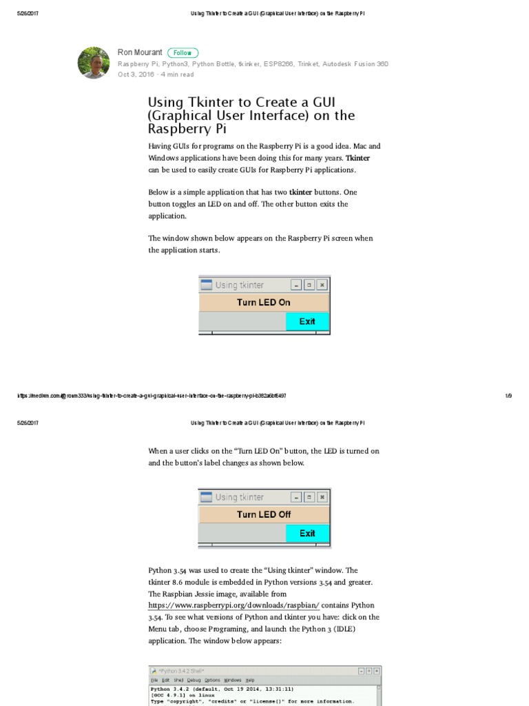 Using Tkinter To Create A GUI (Graphical User Interface) On The ...