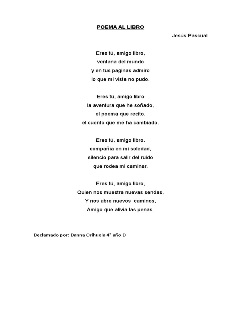 Poemas sobre la amistad con libros | PDF | Ocio