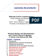 Diapositivas diseño de producto, especificaciones del producto