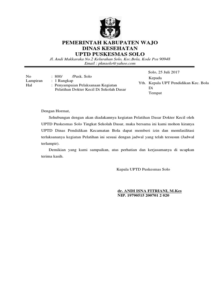 Contoh Surat Dokter Solo Contoh Surat