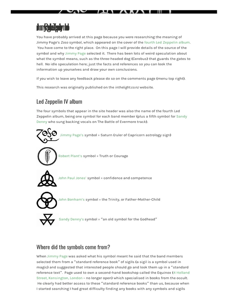 Zososymbol Com | PDF | Jimmy Page | Astrological Sign