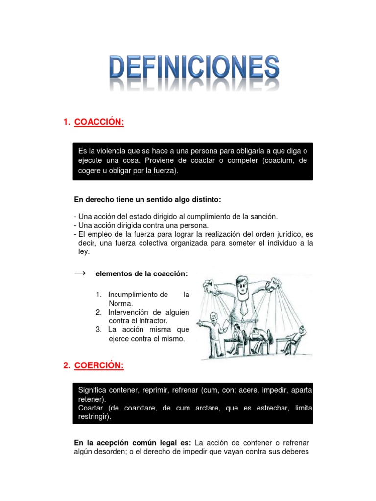 Coaccion y Coercion Imprimir PDF Ley estatutaria Libertad