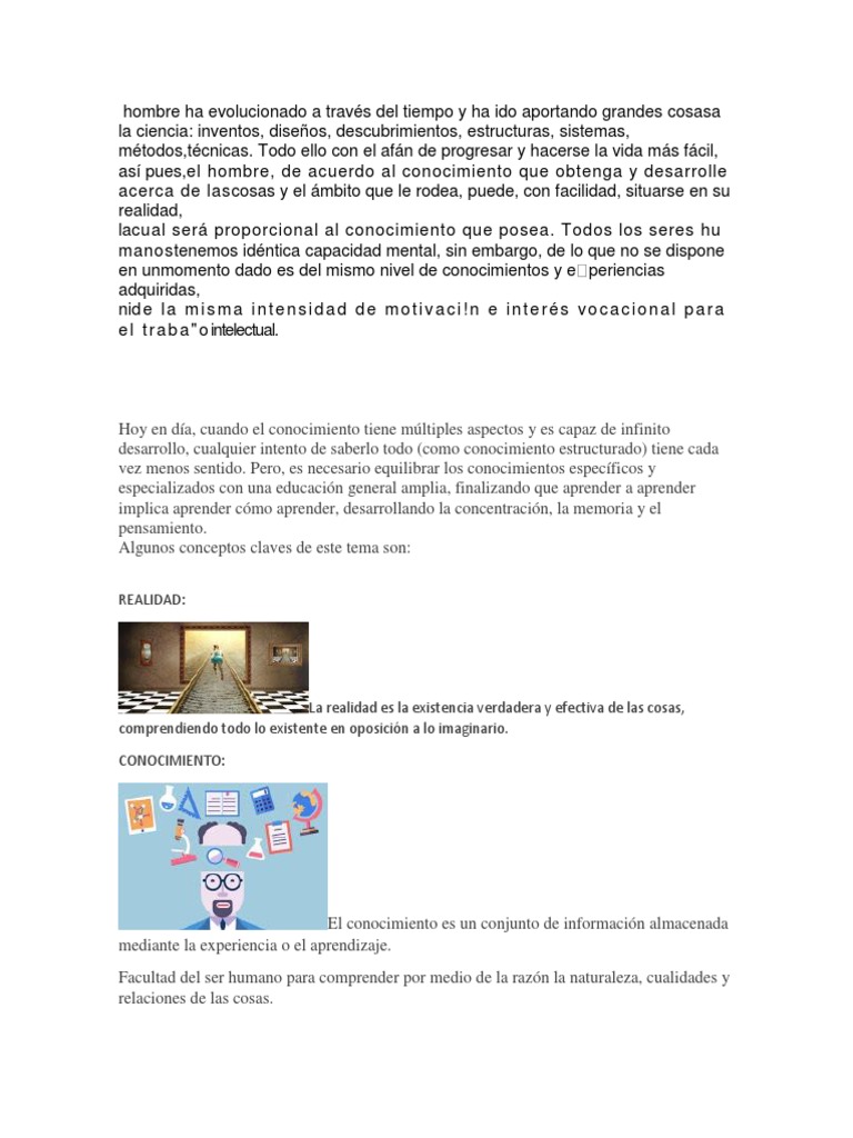 1.1 Hombreconocimieno Realidad Conocimiento Realidad