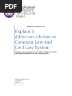 Download 5 differences between Common Law and Civil Law System detailed with reference by Abd Qayyum Jumadi SN35793914 doc pdf