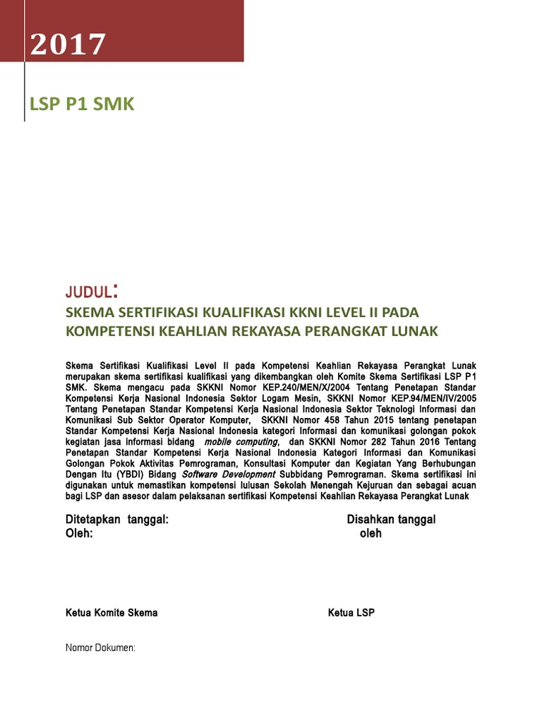 1. Dokumen Skema (Panduan) Kkni Level II Rpl