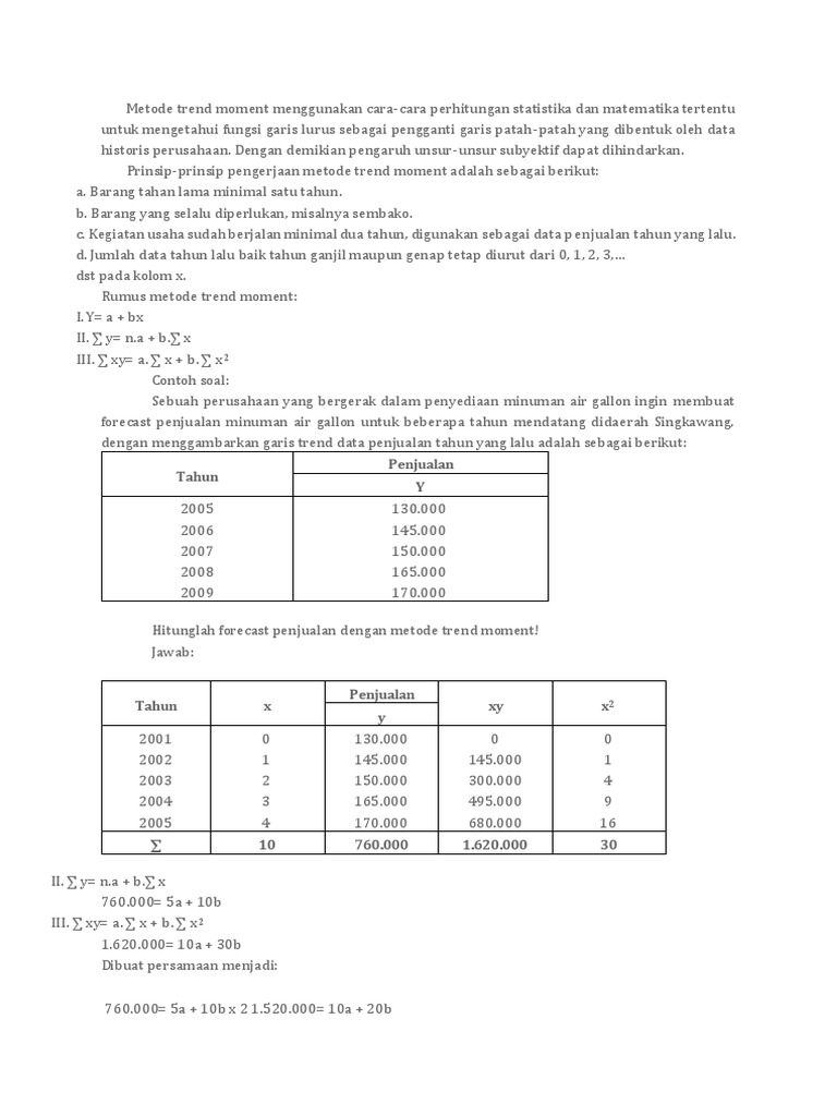 Metode Trend Moment Menggunakan Cara Pdf