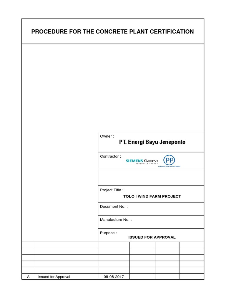 Concrete Plant Certification Procedure | PDF | Construction Aggregate ...