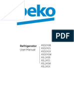 Refrigerator User Manual: ASD241B ASD241S ASD241X ASD241W ASL141B ASL141S ASL141W ASL141X