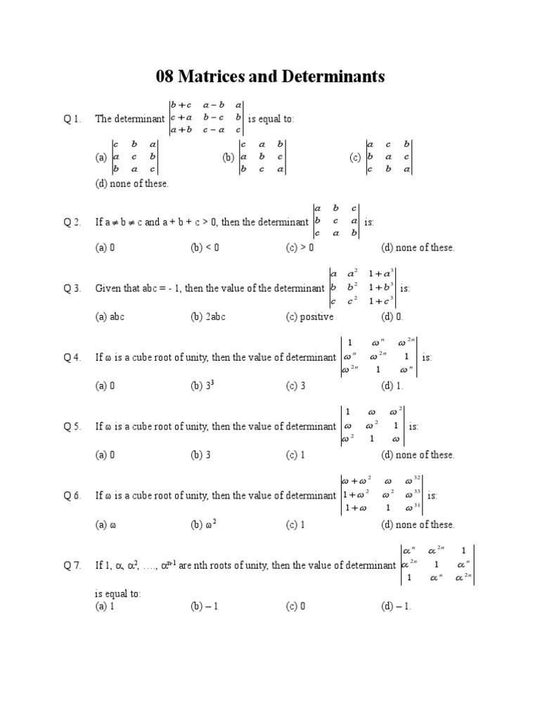 Maximum Determinant of 8x8 Matrices | PDF | Matrix (Mathematics ...