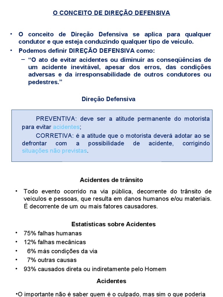 Conceito de Direção Defensiva | PDF | Tráfego | Motocicleta