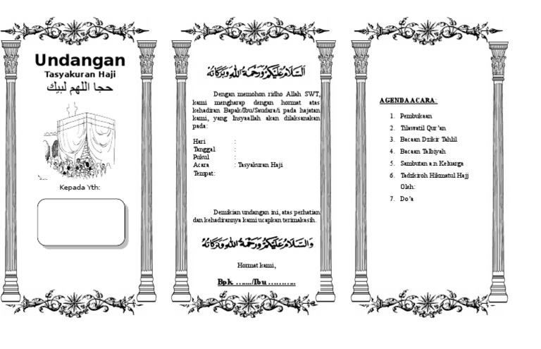 81 Contoh Undangan Acara Haji Gratis Terbaru