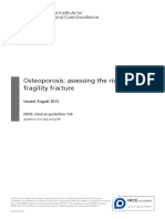 Osteoporosis: Assessing The Risk of Fragility Fracture: Issued: August 2012