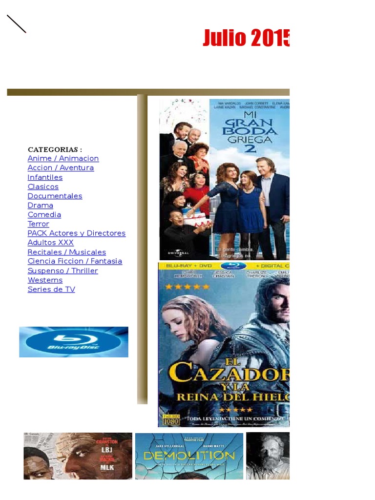 Catalogo Dvd Julio 2016