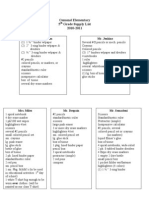 Osmond Elementary 5 Grade Supply List 2010-2011: Mr. Hokanson Mr. Jenkins