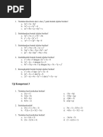 Soalan Ungkapan Algebra Tingkatan1 | PDF