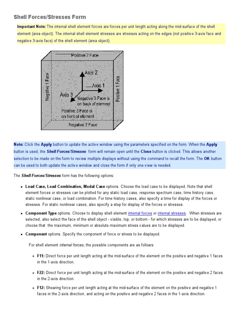 Shell Forces and Stresses Overview | PDF | Stress (Mechanics) | Contour ...