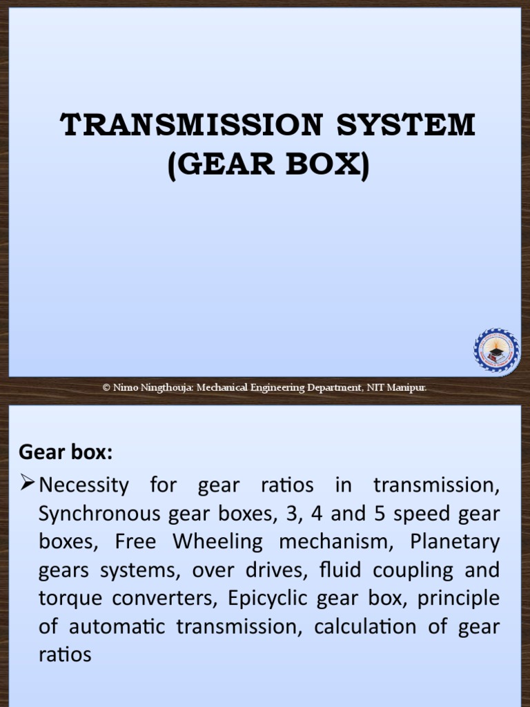 Gear Box | PDF | Transmission (Mechanics) | Gear