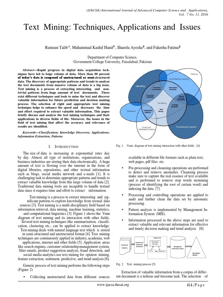 Text Mining: Techniques and Challenges | PDF | Information Retrieval ...