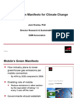 Mobile'S Green Manifesto For Climate Change: Jack Rowley, PHD Director Research & Sustainability GSM Association