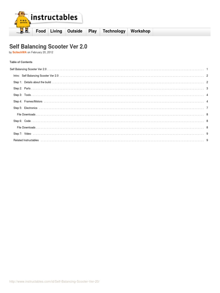 DIY Self Balancing Scooter Guide | PDF | Equipment | Manufactured Goods