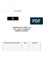 " Asian Pacific Cement "LLC 2013 YEAR 3-th QUARTER Financial Balance