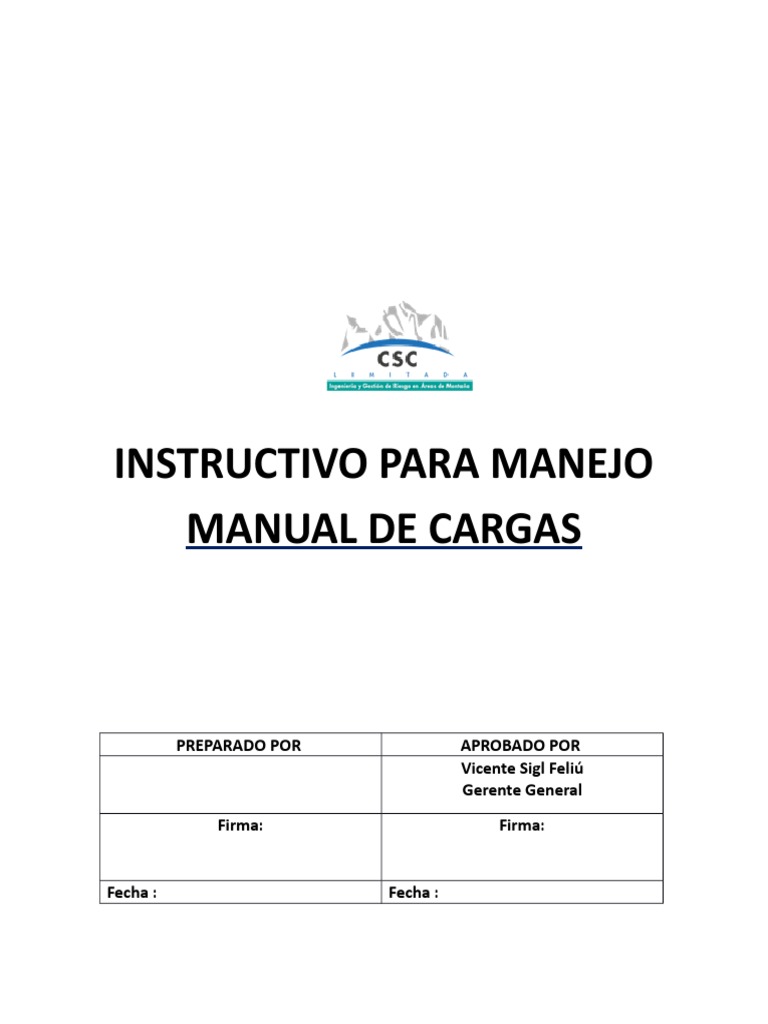 Instructivo de Manejo de Cargas | PDF | La seguridad | Business
