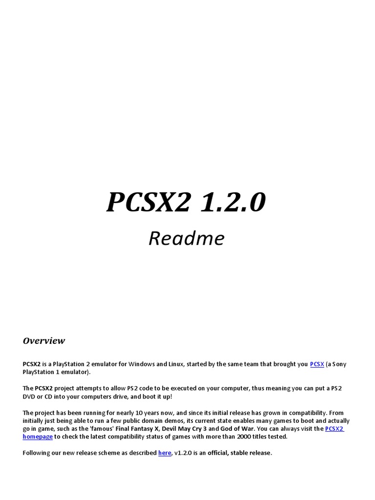 PCSX2 Readme PDF | PDF | Electronic Publishing | Computer Engineering