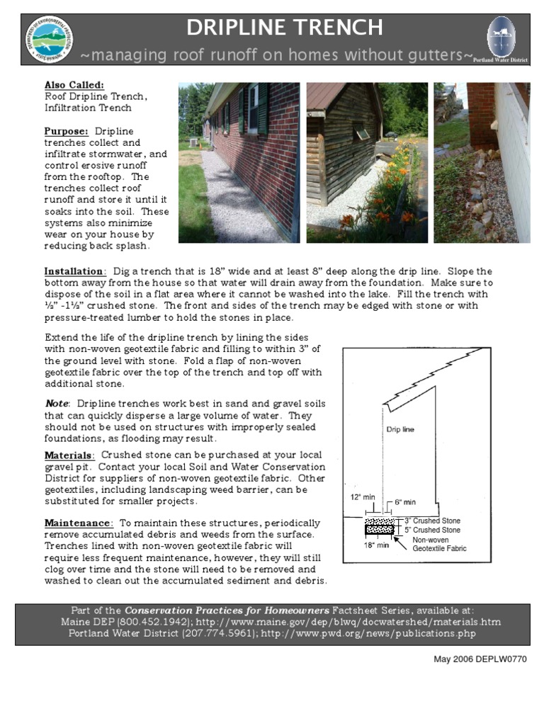 Dripline Trench Managing Rainwater Runoff From Your Roof Without