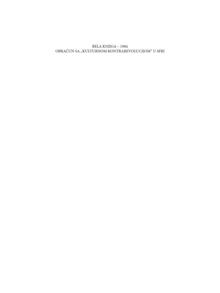 Bela Knjiga - 1984 PDF | PDF