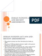 49234406 Indian Patents Act 1970 and Recent Amendments