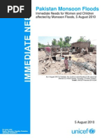 Download Pakistan Floods 2010 Immediate Needs Document by UNICEF SN35800208 doc pdf