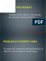 Title of The Project: Analysis of The Effective Advertising On Consumer Buying Behavior