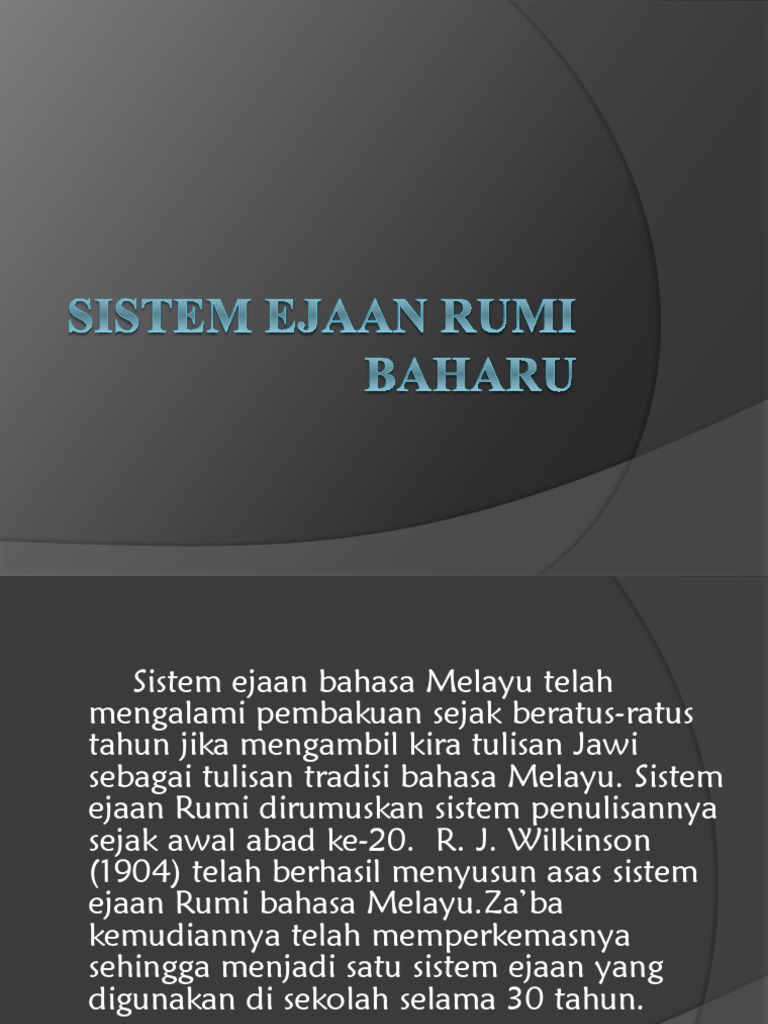 Sistem Ejaan Rumi Baharu