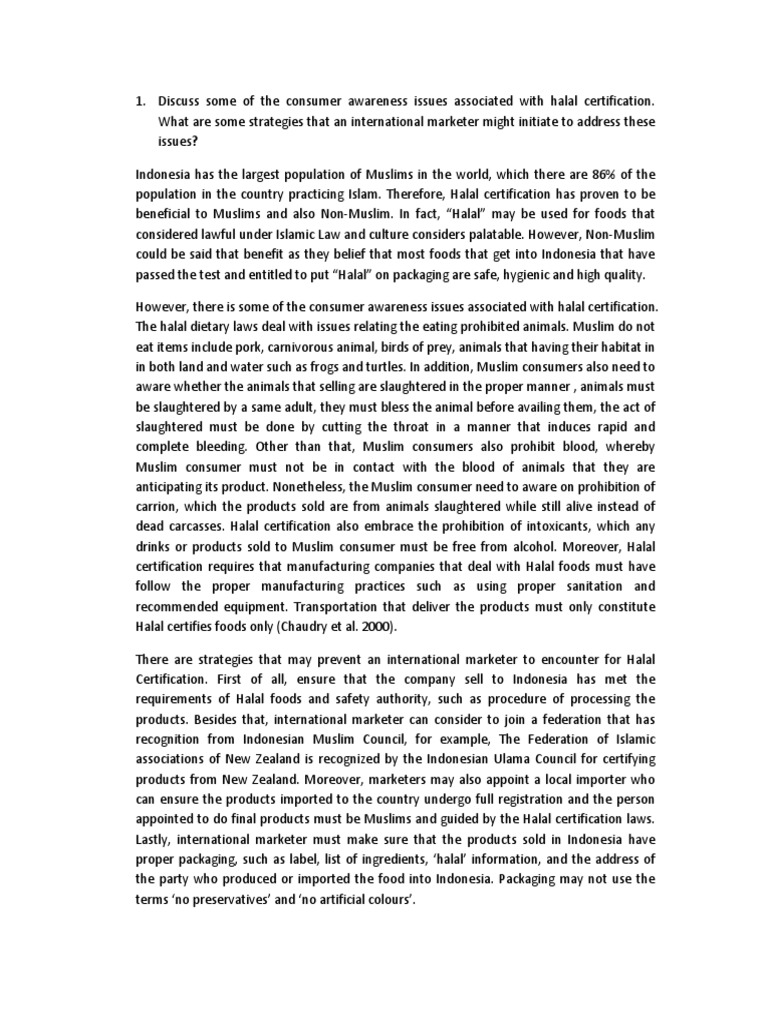 Consumer Awareness of Halal Certification | PDF | Animal Death | Foods