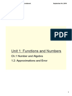 Unit 1: Functions and Numbers: Ch.1 Number and Algebra 1.2: Approximations and Error