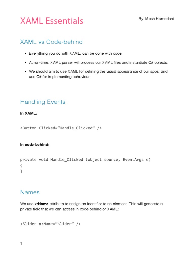 XAML Essentials Guide for Developers | PDF | Extensible Application ...