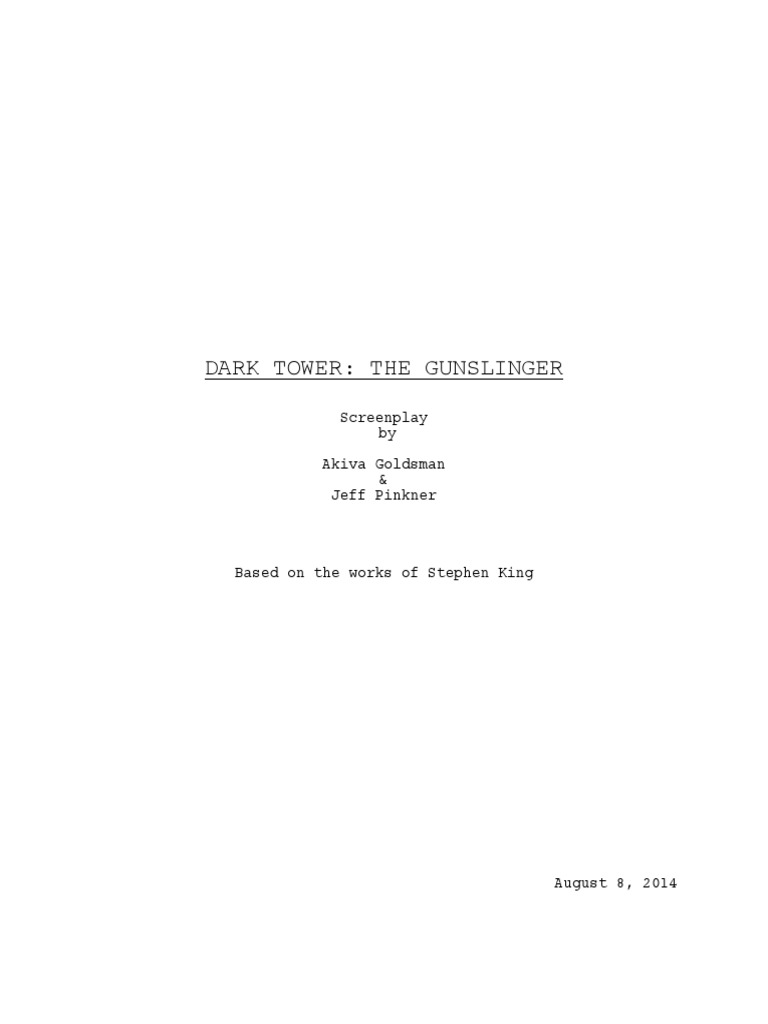 The Dark Tower Movie 2017 Final Script PDF PDF Randall