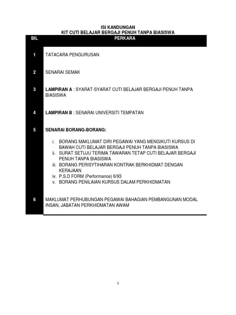 2 Kit Cbbptb Isi Kandungan Tatacara Senarai Semak Pdf